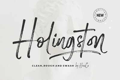 Holingston Brush Font - Free Brush Font ( Personal Use! ) awesome brush canva design font free free font freebie handwriting handwritten instagram font logotype masculine natural rough signature typeface typography unique