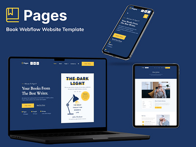 Pages Book Webflow Website Design Template agency book store branding business community design ebook education illustration interface learning magazine online store portfolio startup template ui webflow website website design