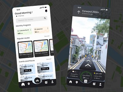 Bicycle Tracker App app appdesign challenge design fitness map superdribbbs travel ui userinterface