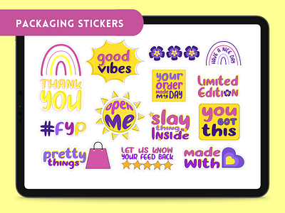 Packaging Sticker Bundles - for Small Business branding business clipart digital bundle graphic graphic design illustration packaging packaging sticker print and cut printable small business sticker thank you vector