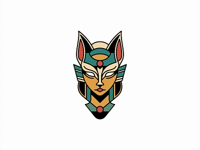 Bastet Logo bastet branding cat design egyptian emblem feminine geometric god goddess icon identity illustration lines logo mark premium sports symbol vector