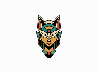 Bastet Logo bastet branding cat design egyptian emblem feminine geometric god goddess icon identity illustration lines logo mark premium sports symbol vector