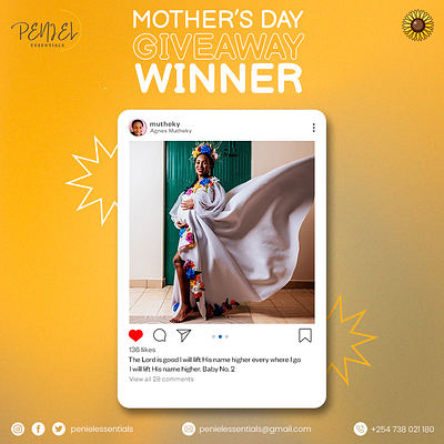 Mother's Day giveaway winner poster adobe photoshop design giveaway poster