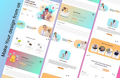 A Pet based Website Design 💥 3d @ animation app branding design flat graphic design icon illustration illustrator logo minimal motion graphics typography ui ux vector web website