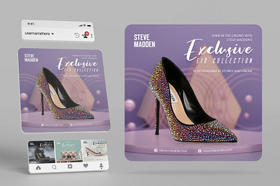 STEVE MADDEN social media post app branding design ecommerce graphic design illustration logo mockup social media post steve madden typography ui ux vector