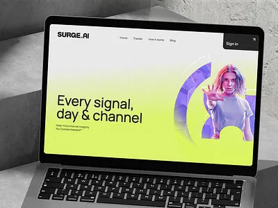 Surge AI marketing platform web design 3.0 design ai ai design ai platform ai web design brand branding design light ui marketing marketing ai marketing platform mockup popular trending trends ui ui design ui designer web design