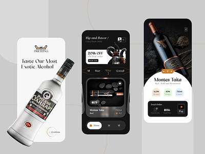 Alcohol Delivery App Design 🥂 ai app alcohol artificial intelligence beer chatgpt clean concept delivery app ecommerce food freshdirect instacart minimal mobile ui user experience vodka whiskey wine bottle