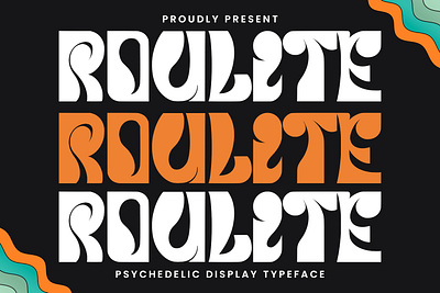 Roulite Psychedelic Display Typeface Font 3d animation branding font fonts graphic design logo nostalgic psychedelic trendy