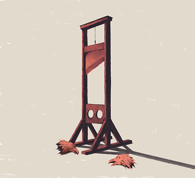 guillotine cover eagle guillotine illustration magazine red vintage