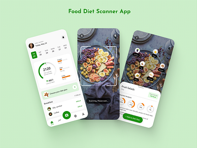 Food Diet Scanner App dailyui dailyuichallenge design dietapp figma foodscannerapp gratitude ui uxuidesigner