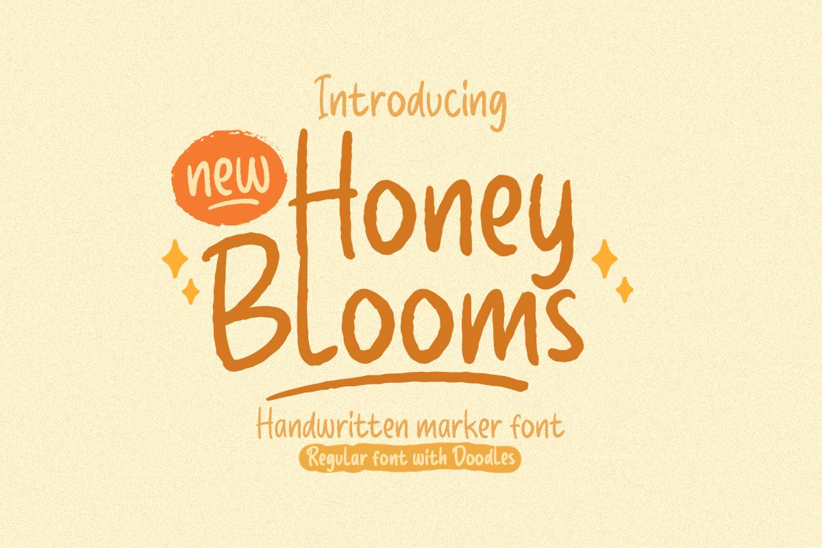 Honey Blooms - Handwritten Marker Font delightful freebies handcrafted