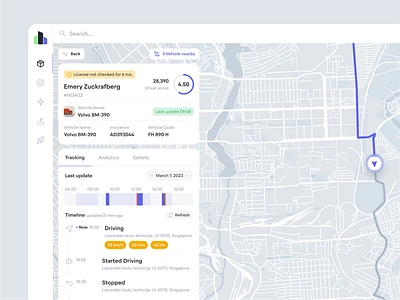 Transportation Dispatcher - Web App analytic analytics brand guideline crm design dipa inhouse drive graphic design station statistic tracking trans transportation ui design ux design vehicle web web app web design website