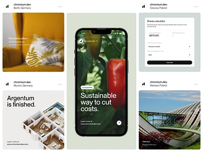 Chromium – Social Media architecture brand identity branding design form graphic design instagram interface logo minimalism property real estate social media stories typography ui unikorns