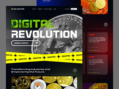 Blockpie: Crypto Website Design bitcoin bloackchain website design blockchain crypto cryptocurrency cryptocurrency website design ethereum finance home page landing page landing page design ui ux web 3 web design web3.0 webflow webflow template