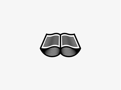 Moustache - Books book books bookstache branding geometric icon library lines logo mark minimal moustache open book reading simple symbol