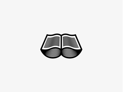 Moustache - Books book books bookstache branding geometric icon library lines logo mark minimal moustache open book reading simple symbol