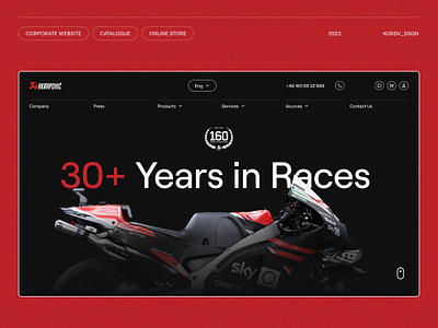 Akrapovic Website akrapovic autosport landing landingpage minimalistic motosport racing swiss swiss grid tuning ui uiux ux web website