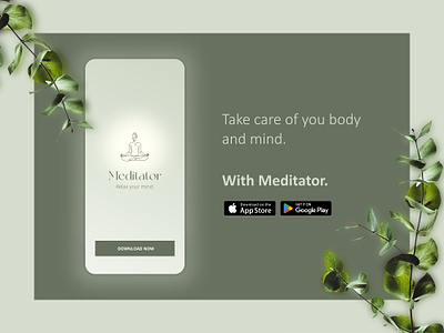 Daily UI 074 - Download App app dailyui dailyuichallenge design meditation mobile relax ui uxui