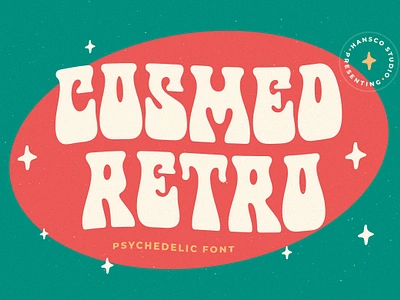 Cosmed Retro Font - Retro Psychedelic Free Font! (Personal Use) boho canva design font fonts free free font freebie groovy hand logotype nineties psychedelic retro retro font type typeface typography vintage wavy