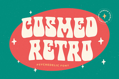 Cosmed Retro Font - Retro Psychedelic Free Font! (Personal Use) boho canva design font fonts free free font freebie groovy hand logotype nineties psychedelic retro retro font type typeface typography vintage wavy