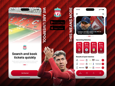Liverpool F.C app design ui ux vector