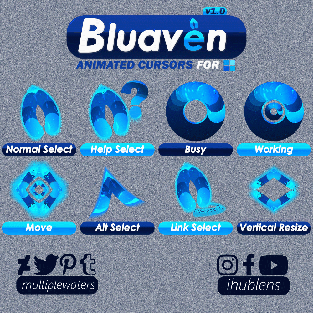 Bluaven (v1.0) Animated Cursors by Multiple Waters animatedcursors animation cursors mousecursors