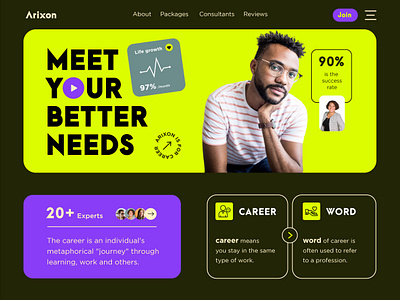 Arixon UI design. career design designer interfacedesig job landingpage landingpagedesign productdesign profession ui uidesign uikits uiux userexperience userinterface ux uxdesign webdesign webpage website