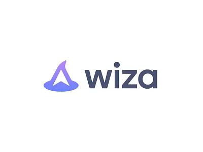 wiza - magic wizard hat logo arrow arrow up branding dirrection gradient hat identity linkedin logo logo designer magic modern negative space prospect list sorcery spell symbol witch hat witchcraft wizard
