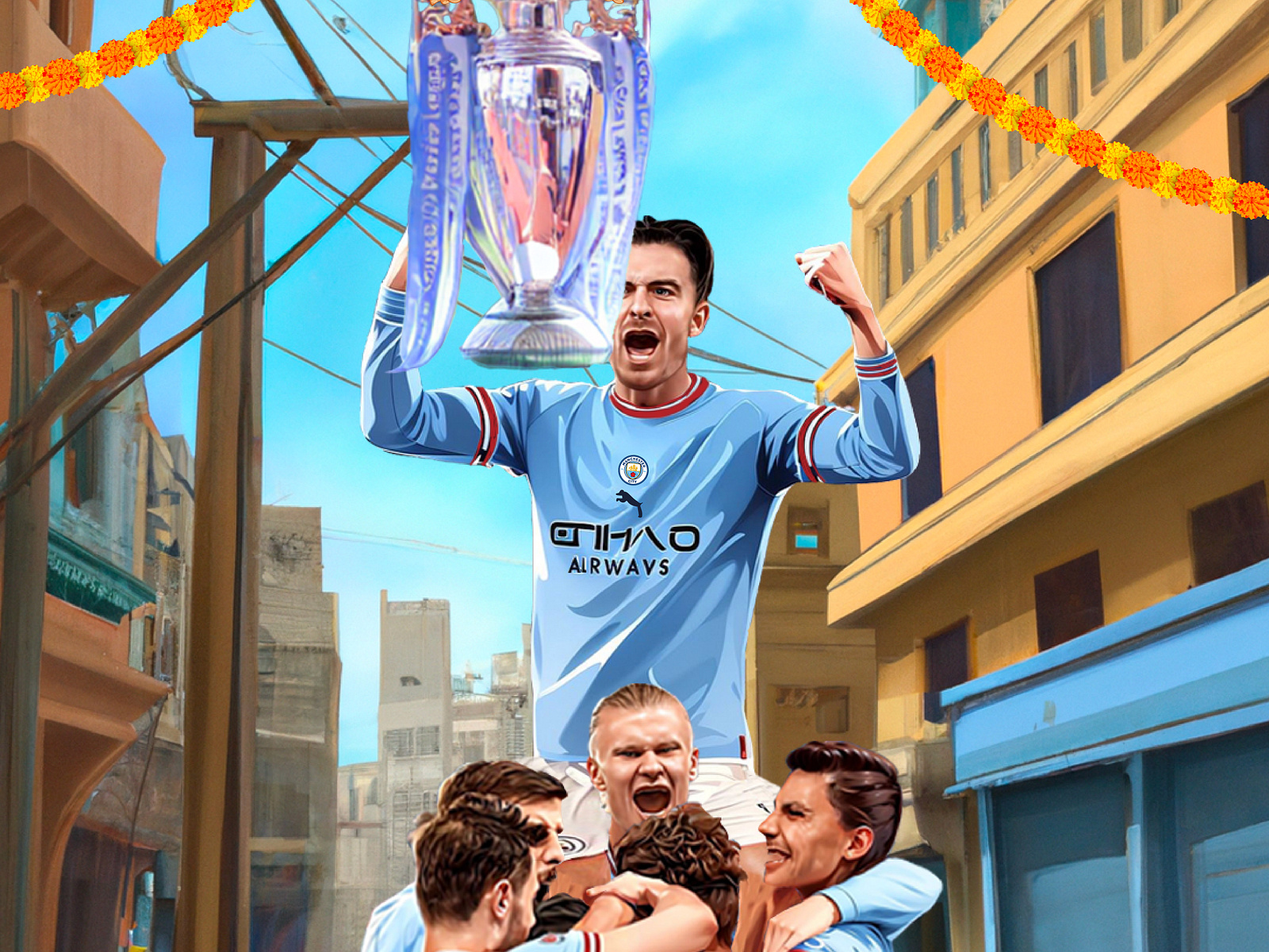Illustration for Manchester City by Ishita Kumar on Dribbble