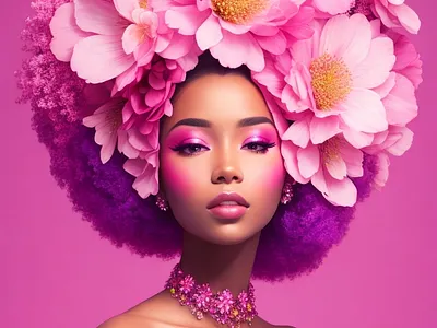 Portrait of a woman background color photography pink woman