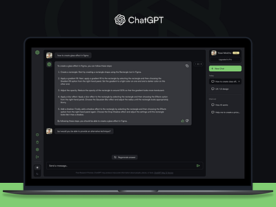 ChatGPT Redesign Concept ai chatbot chatgpt dashboard design gpt typography ui uiux uiuxdesign user experience userinterface ux webdesign website webui