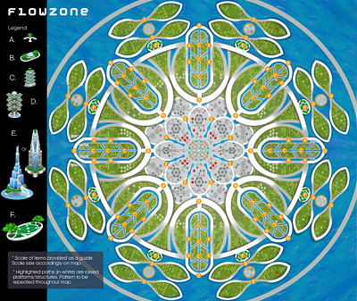 FlowZone district concept designs for web3 domain land art concept design design graphic design illustration metaverse nft web3