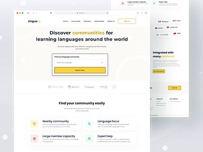 Lingua.ly Website Design app branding design illustration logo minimal ui ux web website
