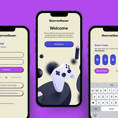 Onboarding Screens - GameGear app design ecommerce gaming mobile app design onboarding screens store ui uidesign user interface design