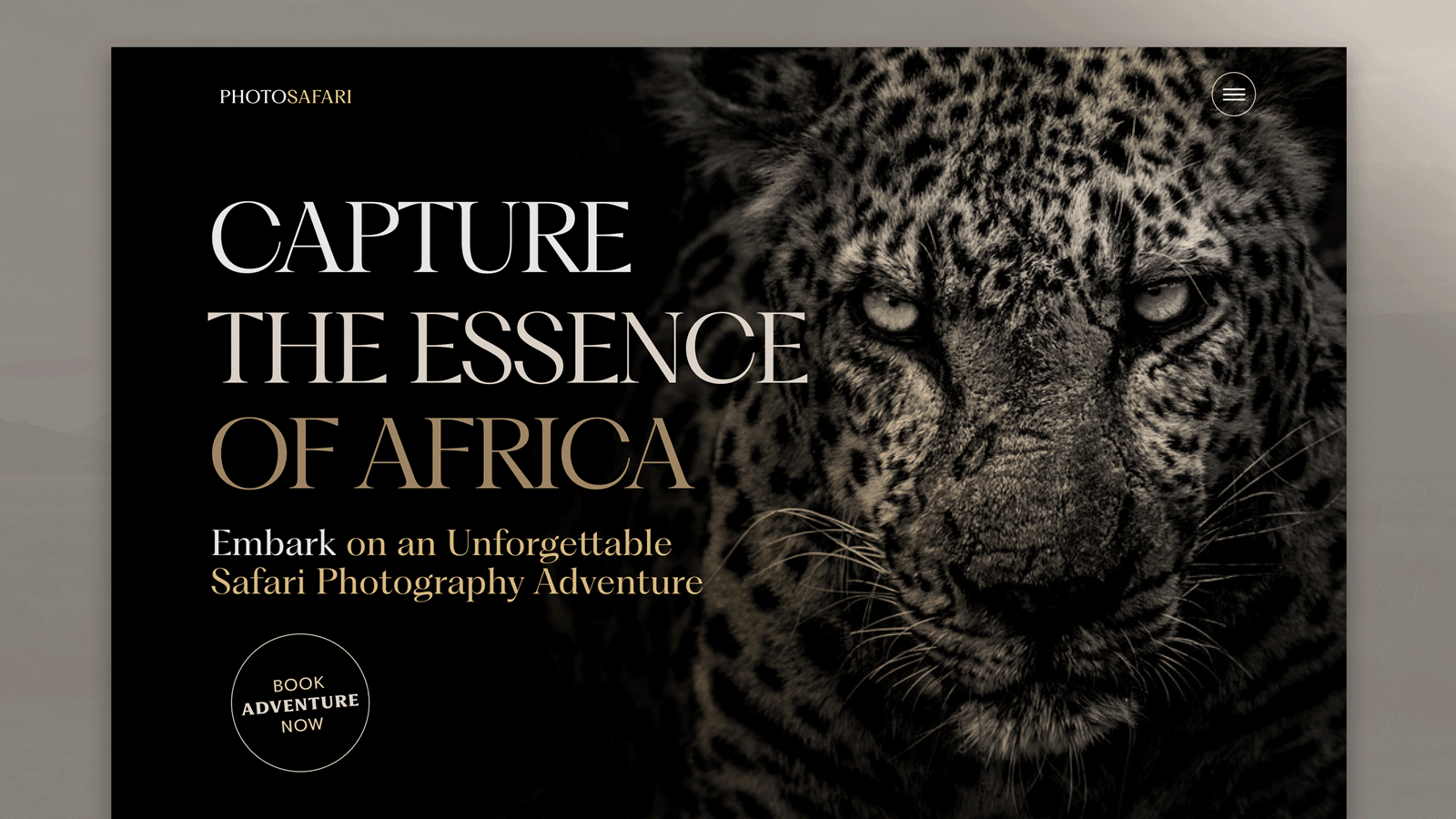 Capture the Essence of Africa: Embark on an Unforgettable Safari africa animals cameras capture hero landscapes learning photography safari teaching typography ui ux web wildlife