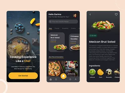 Recipe App animation design graphic design ui user interface visual design