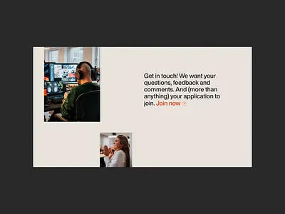 Talents at Goals beige bright gaming interaction people portrait scroll animation studio studio life team ui video game website