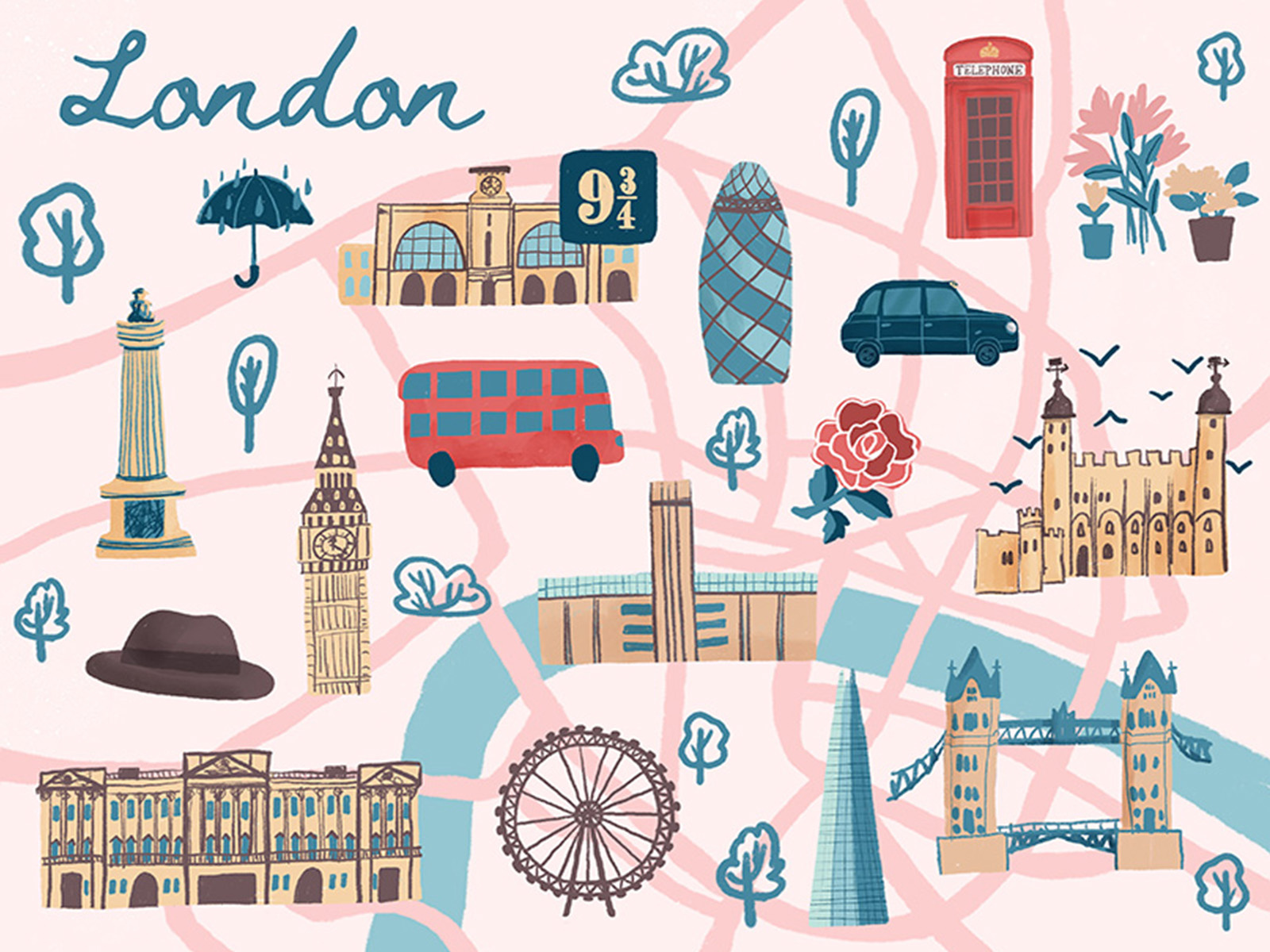 London map by Rita Kruglova on Dribbble