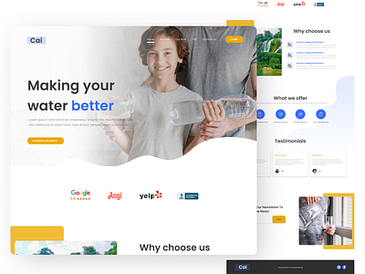 Landing page for water services clean design figma landing page services ui water