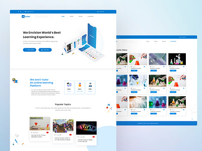 E-Tutor Web - UI/UX Landing Page application design branding design graphic design illustration logo ui uiux ux vector web ui web ui ux web ux webdesign website