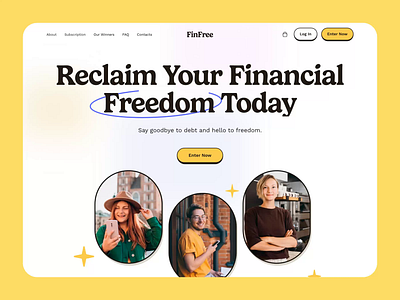 Financial startup landing animation aninix friendly landing page scroll ui ux web web design yellow