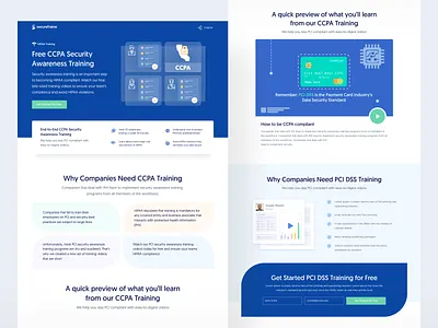 Secureframe - Free CCPA Security Awareness Training header illustrations landing page web design website