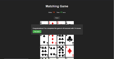 JavaScript Matching game css front end html javascript ui