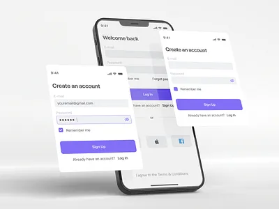 Sign up screen app design e commerce fileds interface ios login mobile mobile app mobile application sign in sign up ui ux