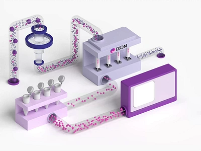 3D Animation for Izon.com 3d 3danimation 3dart animation b3d blender blender3d branding c4d cinema4d colorful design geometric illustration loop motion render set simple uiux