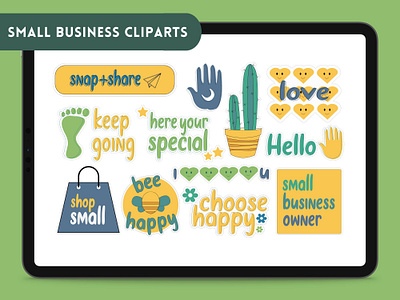 Small Business Cliparts branding bundle business clipart design graphic graphic design illustration kawaii small business sticker vector