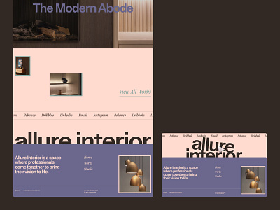 Website for Allure Interior agency animation brand branding clean design editorial fashion graphic design illustration interaction interior logo magazine studio ui website