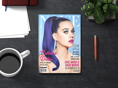 Magazine Cover Design book book cover branding cover design fashion graphic design katy perry magazine magazine cover music pink print design singer style unique