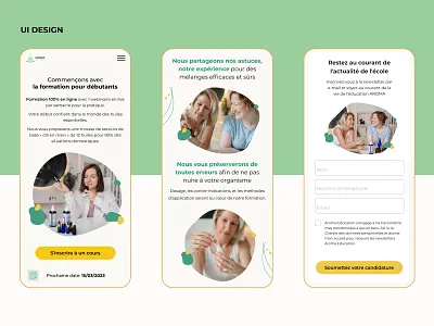 Mobile version for Aroma Education aroma aromatherapy branding education graphic design illustration mobile design oil site ui web design