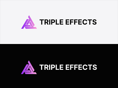 Triple Effects - Logo Design branding design graphic design logo logo design minimal simple t logo triangle triangle logo vector
